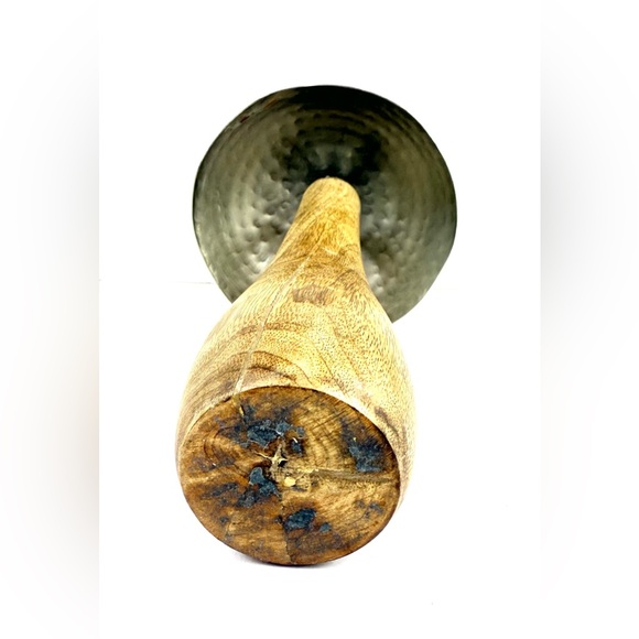 Laurel Grove Steel Metal & Wood Toadstool Mushroom Sculpture 10”Home Decor - Picture 2 of 12